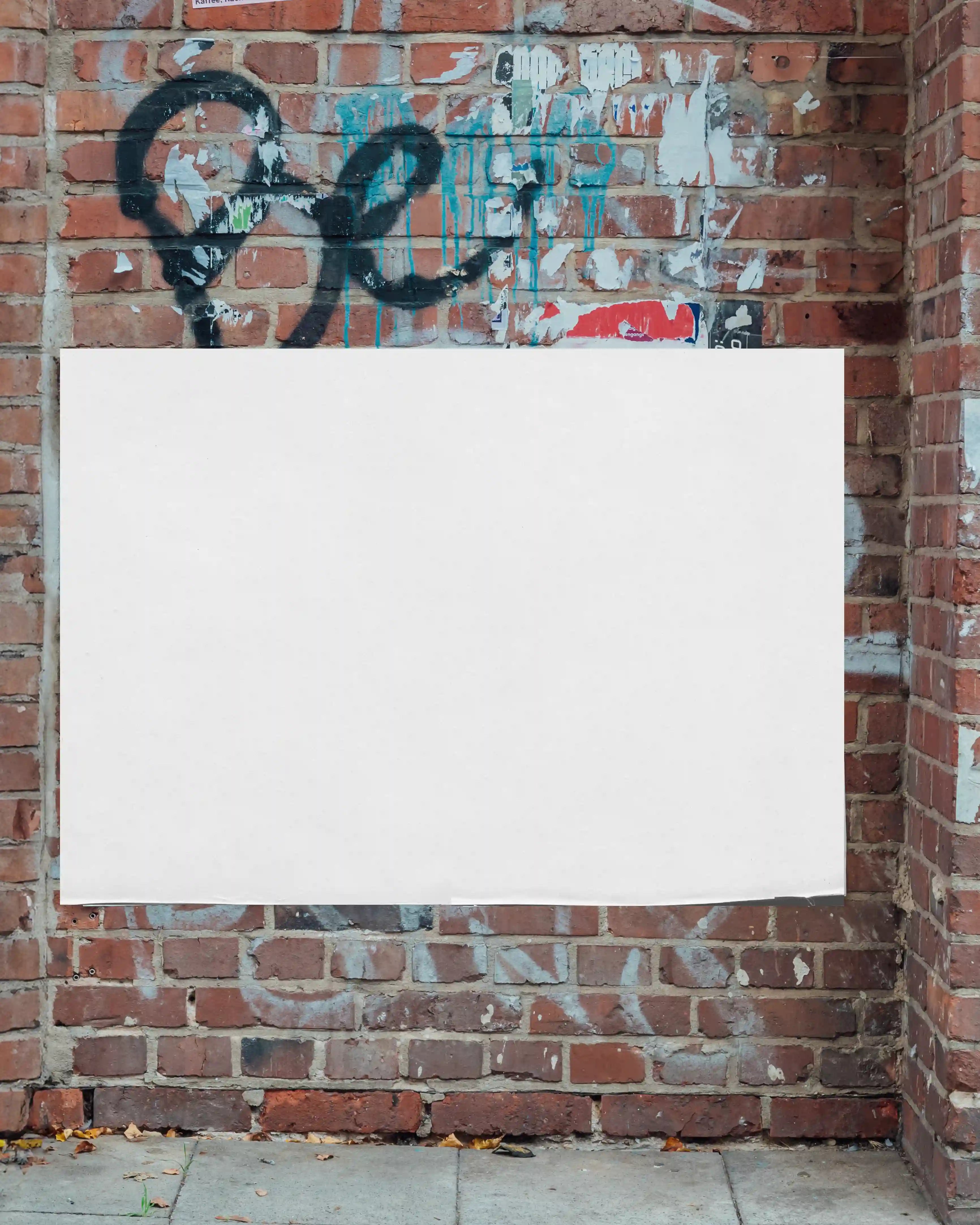 High-resolution urban wall mockup showing multiple colorful posters pasted on a graffiti-covered wall in Cologne, Berlin, Munich, Hamburg, Hanover. Natural daylight, shadow play, and paper seams create a vivid, realistic street design scene perfect for branding or art campaigns.